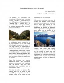 Explotación de suelos en paramo. Página 1
