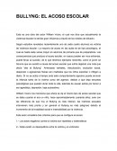 BULLYNG: EL ACOSO ESCOLAR