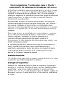 Recomendaciones Provisionales para el diseño y construcción de sistemas de drenaje en carreteras