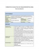 FORMATO DE SOLICITUD DE REQUERIMIENTOS (SRQ) Nro 01-2016-01