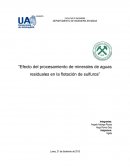 Efecto del procesamiento de minerales de aguas residuales en la flotación de sulfuros