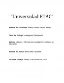 Métodos y Técnicas de Investigación Cualitativa en Educación.