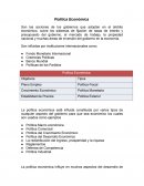 Politica economica. Son las acciones de los gobiernos que adoptan en el ámbito económico