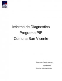 Informe de Diagnostico Programa PIE. Página 1