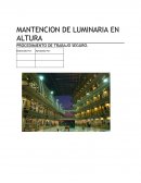 PROCEDIMIENTO DE TRABAJO SEGURO. MANTENCION DE LUMINARIAS