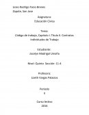 Código de trabajo, Capitulo I. Titulo II. Contratos Individuales de Trabajo