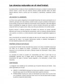 Las ciencias naturales en el nivel inicial.