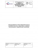 PROCEDIMIENTO PARA PREPARACION DE CONCRETO