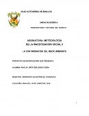 METODOLOGÍA DE LA INVESTIGACIÓN SOCIAL II LA CONTAMINACIÓN DEL MEDIO AMBIENTE