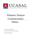Primeros Ensayos Constitcionales Patrios