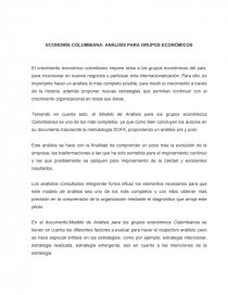ECONOMÍA COLOMBIANA: ANÁLISIS PARA GRUPOS ECONÓMICOS. Página 1