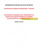 CONTRIBUCION AL DESARROLLO DEL PROCEDIMIENTO DE LOGÍSTICA EN EL AREA DE COMPRAS DE LA EMPRESA ECS S.A. DE C.V.