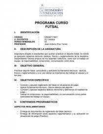 PROGRAMA CURSO FÚTSAL. Página 1