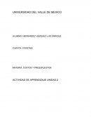 COSTOS Y PRESUPUESTOS ACTIVIDAD DE APRENDIZAJE UNIDAD 2