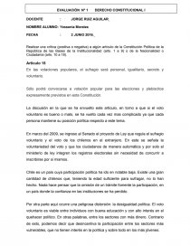 EVALUACIÓN N° 1 DERECHO CONSTITUCIONAL I. Página 1