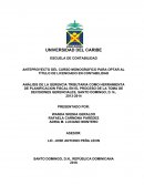 ANTEPROYECTO DEL CURSO MONOGRÁFICO PARA OPTAR AL TÍTULO DE LICENCIADO EN CONTABILIDAD