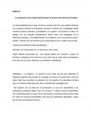 La educación es el medio para alcanzar la virtud si las ideas son innatas