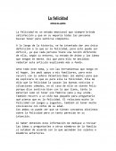 La felicidad Artículo de opinión