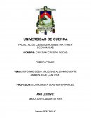 Informe COSO aplicado al componente Ambiente de control