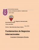 Inversion extranjera directa.