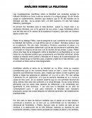 ANÁLISIS SOBRE LA FELICIDAD