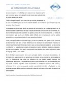 LA COMUNICACIÓN EN LA FAMILIA es la base de las relaciones entre sus miembros ya que es la única forma de hacer saber a los demás lo que se piensa o se siente.