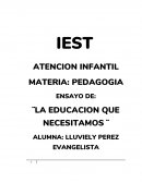 La educación que necesitamos