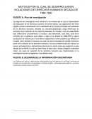 MOTIVOS POR EL CUAL SE DESARROLLARON VIOLACIONES DE DERECHOS HUMANOS DÉCADA DE 1980-1990