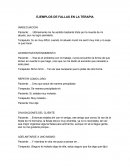 Ejemplos de fallas en la terapia