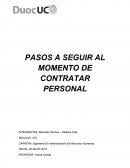 PASOS A SEGUIR AL MOMENTO DE CONTRATAR PERSONAL.