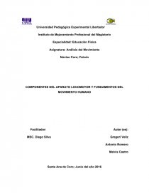 COMPONENTES DEL APARATO LOCOMOTOR Y FUNDAMENTOS DEL MOVIMIENTO HUMANO. Página 1