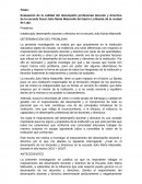 Evaluación de la calidad del desempeño profesional docente y directivo de la escuela fiscal Julio María Matovelle del barrio La Banda de la ciudad de Loja.