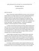 LEER ¿PARA QUÉ? DE LA LECTURA Y EL LECTOR EN TRES ACTOS.