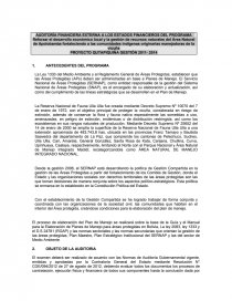 AUDITORÍA FINANCIERA EXTERNA A LOS ESTADOS FINANCIEROS DEL PROGRAMA. Página 1