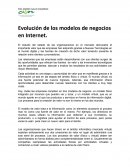 Evolución de los modelos de negocios en Internet.