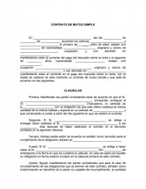CONTRATO MUTUO SIMPLE. Página 1