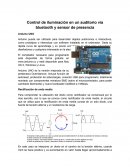 Control de iluminación en un auditorio vía bluetooth y sensor de presencia