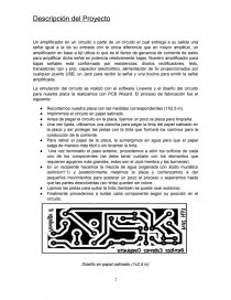Descripción del Proyecto Un amplificador en un circuito. Página 1