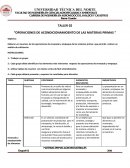 Operaciones de acondicionamioento de las materias primas