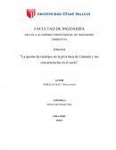La quema de rastrojos en la provincia de camaná y sus consecuencias en el suelo