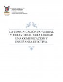 LA COMUNICACIÓN NO VERBAL Y PARAVERBAL PARA LOGRAR UNA COMUNICACIÓN Y ENSEÑANZA EFECTIVA.