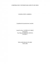 Liquidación de prestaciones sociales. Página 1