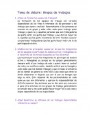 Tema de debate: Grupos de trabajos