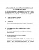 ACTUALIZACION DEL INFORME TÉCNICO SUSTENTATORIO DE ACTIVIDADES FISCALIZADAS