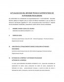 Actualizacion del informe técnico sustentatorio de actividades fiscalizadas