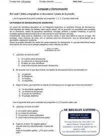 Prueba coeficiente dos Lenguaje y Comunicación.. Página 1