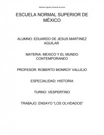 TRABAJO: ENSAYO “LOS OLVIDADOS”.. Página 1