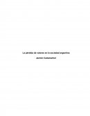 Pérdida de valores en la sociedad argentina