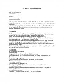 PROYECTO: “ANIMALES MARINOS”. Página 1