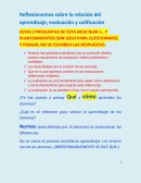 Reflexionemos sobre la relación del aprendizaje, evaluación y calificación